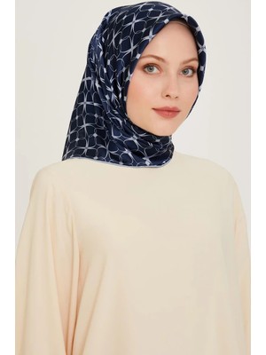 Armine Tivil İpek Eşarp 9207 - 33 Lacivert Karışık Desen