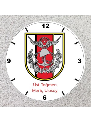 Türk Silahlı Kuvvetleri Logolu Kişiye Özel Cam Saat | 20X20 Duvar Saati