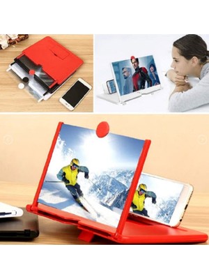 Telefon ve Tablet Ekran Büyültücü Aparat 21X14 cm Kırmızı