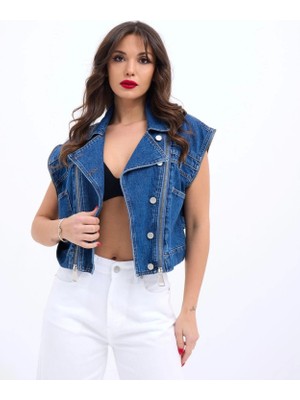 Fy Butik 6765 Kot Yelek-Mavi