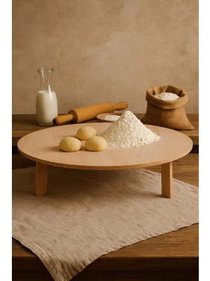 Katlanabilir 70 cm Hamur Açma Sofrası – Doğal Görünümlü Kayın Kaplama Mdf