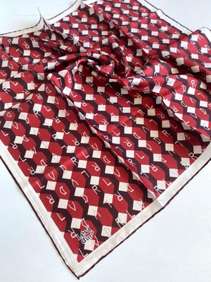 Levidor Lêvi D'or Tivil Saf Ipek Eşarp 49450 Kırmızı Karışık Desen