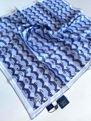 Levidor Lêvi D'or Tivil Saf Ipek Eşarp 49449 Buz Mavi Karışık Desen