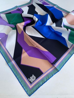 Levidor Tivil Saf Ipek Eşarp 49395 Mor Karışık Desen