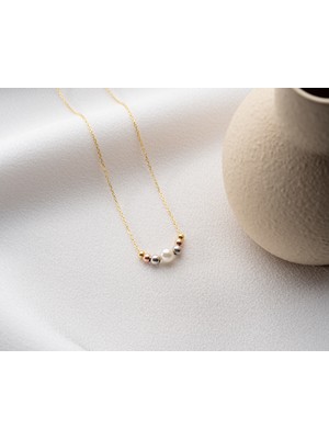 925 Ayar Papatya Silver Parlak Doricalı Inci Kolye<ı,özel Kolye<rose,gold,rodaj>