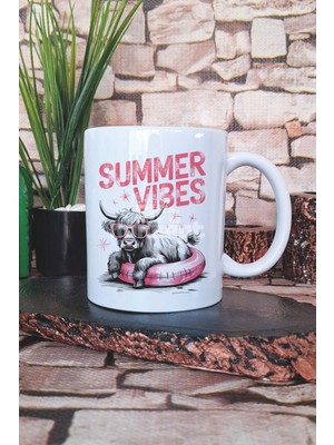 Hello Summer Pembe Flamingolar Baskılı Hediyelik Kupa Bardak