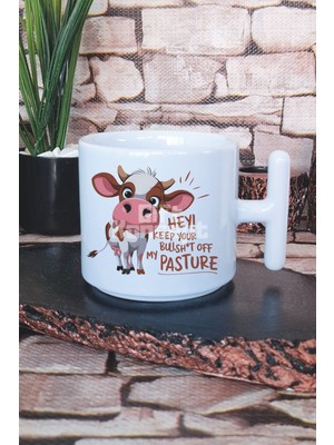 Hey! Keep Your Baskılı T Kulplu Latte Fincanı Kupa Bardak