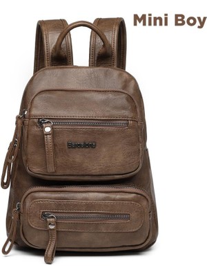 Mini Boy Yıkama Deri Kadın Sırt Çantası 21-K Barcelona 1929