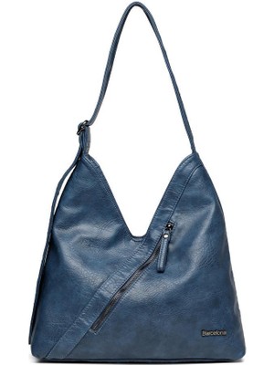 Yıkama Deri Omuz Askılı Kadın Çantası 21-K Barcelona 1931