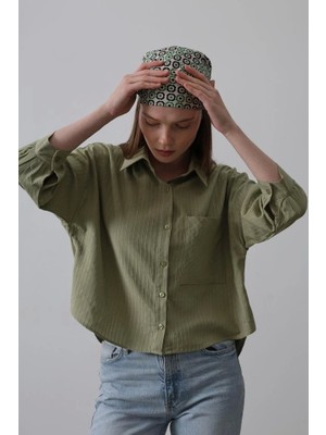 Cepli Kısa Kesim Gömlek - Haki