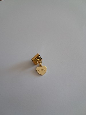 Çelik Gold Kalp Figürlü Charm