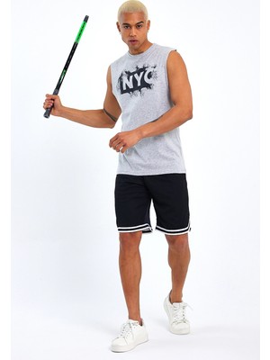 Süperlife Erkek Bisiklet Yaka Regular Fit Nyc Baskılı Tişort SPR22TS124