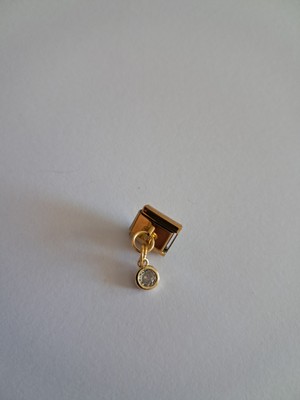Badelis Çelik Gold Zarif Taşlı Sade Charm