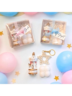 Nunu Event 10 Adet Kutulu Atlı Karınca, Bubble Mum, Yıldız Anahtarlık, Kişiye Özel Hediyelik Düğün,Sünnet,Bebek