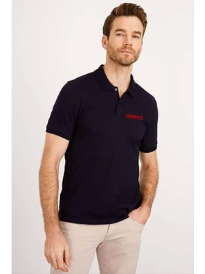 Fy Butik Yakası Düğmeli Yakalı Pike Baskılı T-Shirt - Beyaz