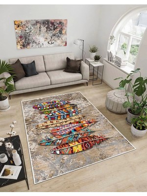 Dijidekor Işıltı Koleksiyonu MODEL81 Süngerli Dijital Baskılı Saçaksız Mutfak Halısı Yolluk