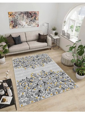 Dijidekor Işıltı Koleksiyonu MODEL78 Süngerli Dijital Baskılı Saçaksız Mutfak Halısı Yolluk