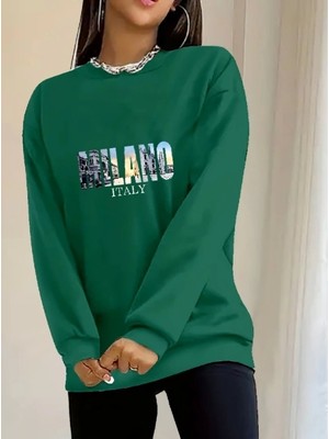 Fy Butik Kadın Uzun Kollu Bisiklet Yaka Desenli Viskon Iki Iplik Bluz