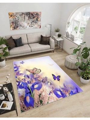 Dijidekor Işıltı Koleksiyonu MODEL290 Süngerli Dijital Baskılı Saçaksız Mutfak Halısı Yolluk