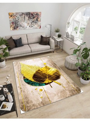 Dijidekor Işıltı Koleksiyonu MODEL266 Süngerli Dijital Baskılı Saçaksız Mutfak Halısı Yolluk