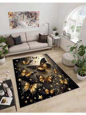 Dijidekor Işıltı Koleksiyonu MODEL281 Süngerli Dijital Baskılı Saçaksız Mutfak Halısı Yolluk