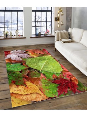 Dijidekor Işıltı Koleksiyonu MODEL279 Süngerli Dijital Baskılı Saçaksız Mutfak Halısı Yolluk