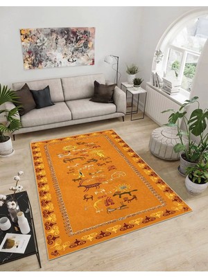 Dijidekor Işıltı Koleksiyonu Model9 Süngerli Dijital Baskılı Saçaksız Mutfak Halısı Yolluk