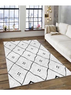 Dijidekor Işıltı Koleksiyonu MODEL154 Süngerli Dijital Baskılı Saçaksız Mutfak Halısı Yolluk