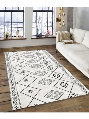 Dijidekor Işıltı Koleksiyonu MODEL132 Süngerli Dijital Baskılı Saçaksız Mutfak Halısı Yolluk