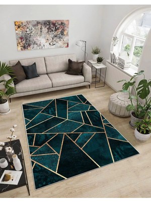 Dijidekor Işıltı Koleksiyonu MODEL67 Süngerli Dijital Baskılı Saçaksız Mutfak Halısı Yolluk