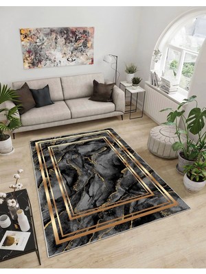 Dijidekor Işıltı Koleksiyonu MODEL52 Süngerli Dijital Baskılı Saçaksız Mutfak Halısı Yolluk