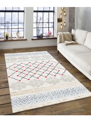 Dijidekor Işıltı Koleksiyonu MODEL121 Süngerli Dijital Baskılı Saçaksız Mutfak Halısı Yolluk