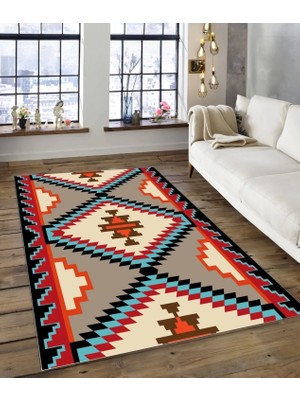 Dijidekor Işıltı Koleksiyonu MODEL197 Süngerli Dijital Baskılı Saçaksız Mutfak Halısı Yolluk