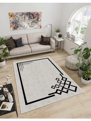 Dijidekor Işıltı Koleksiyonu MODEL95 Süngerli Dijital Baskılı Saçaksız Mutfak Halısı Yolluk