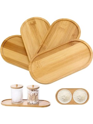 Mucit Home  Bambu Oval Sunum ve Servis Tepsisi - Ahşap Tepsi - Yağdanlık Altlığı