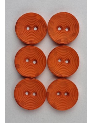 Akrilik Yuvarlak Daire Desenli Mat Turuncu Kaban Çeket Hırka Yelek Düğmesi 6 Adet