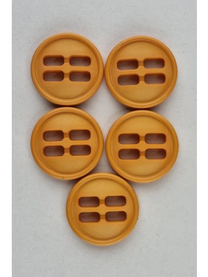 Orta Akrilik Dikdörtgen Delikli Sarı Kaban Çeket Hırka Yelek Düğmesi 5 Adet