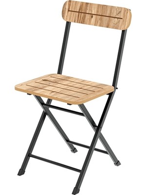 Eportatif Katlanır Bahçe Sandalyesi Bistro Sandalye Çam 1398 MDF ve Metal Yapı ile Şık ve Dayanıklı