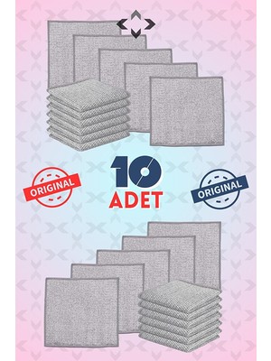 Liground 10 Adet Çizmez Çelik Tel Bulaşık Bezi 20X20 Çift Katmanlı Güçlü Temizleme Etkisi