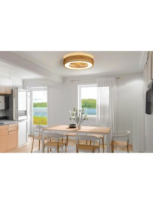 Orbus (Orb-Vl7) Uzaktan Kumandalı Ledli Tavan Vantilatörü  25W Dc Motor 55W LED  Sarı 3000K-6500K Beyaz