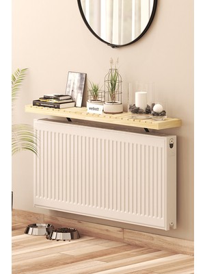 Petek Üstü Uçan Raf Dresuar Duvara Montajsız Kalorifer Peteği Üstü Raf 80X18CM PN80