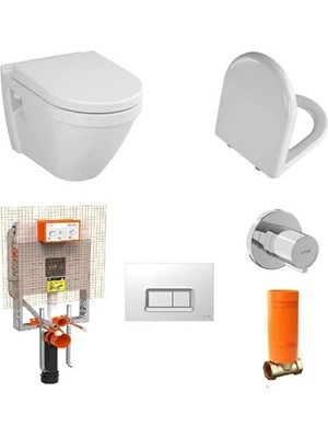 Vitra S50 Kanallı Asma Klozet + Kapak + Vitra Gömme Rezervuar Set