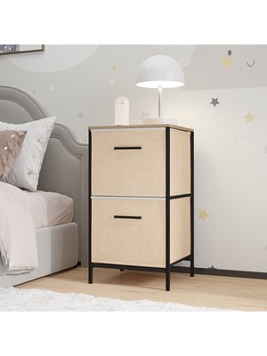 Eportatif Çocuk 2 Çekmeceli Orta Boy Komodin Sehpa Çam 1610 Kaliteli Depolama Alanı ile Şık Tasarım