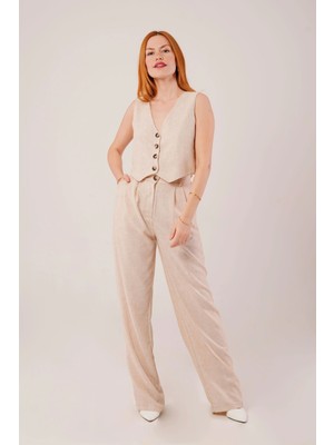 Kırçıllı Desen Bej Takım