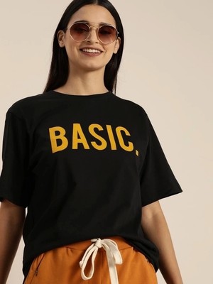 Baskılı T-Shirt - Siyah