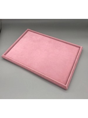 Pembe Sertex Kumaşı Takı Servis Kutusu ve Tablası, Şık ve Kullanışlı Tasarım