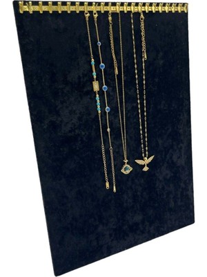 Dikey Siyah Renk Kolye, Tesbih ve Bileklik Standı Şık ve Kullanışlı Tasarım