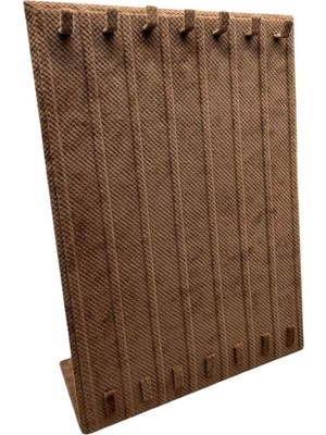 Keten Kumaş Kahverengi 35/25 cm Ayaklı Tırnaklı Takı Sergileme Standı