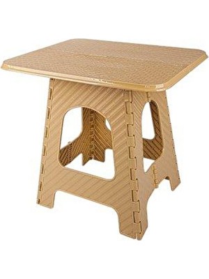 SRL-2007 Plastik Katlanır Sehpa Piknik Oyun Masası No 3 Bej