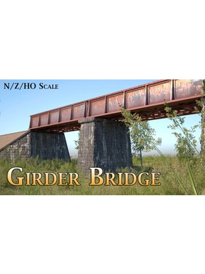BYR Kiriş Köprüsü - Model Demiryolu (N/ho/z Ölçeği) (Sadece Plastik Aparattır!!!) 3D